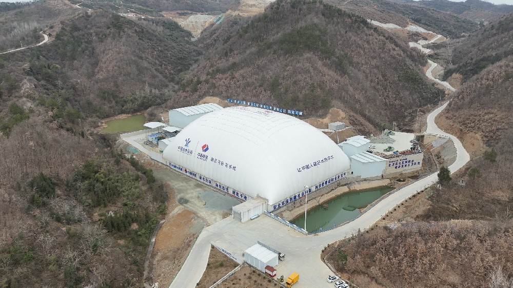 南水北调引江补汉沙石料气膜仓  10000平